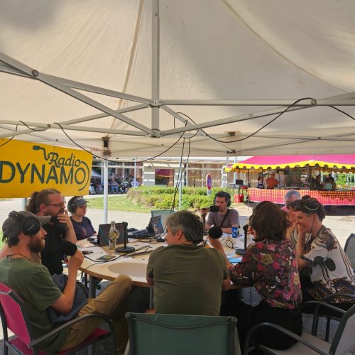 photo de l'interview de Goliath et Back and Forth au Festibellu par Radio Dynamo
