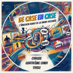 visuel de l'émission De case en case, l'émission bande dessinée, sur Radio Dynamo